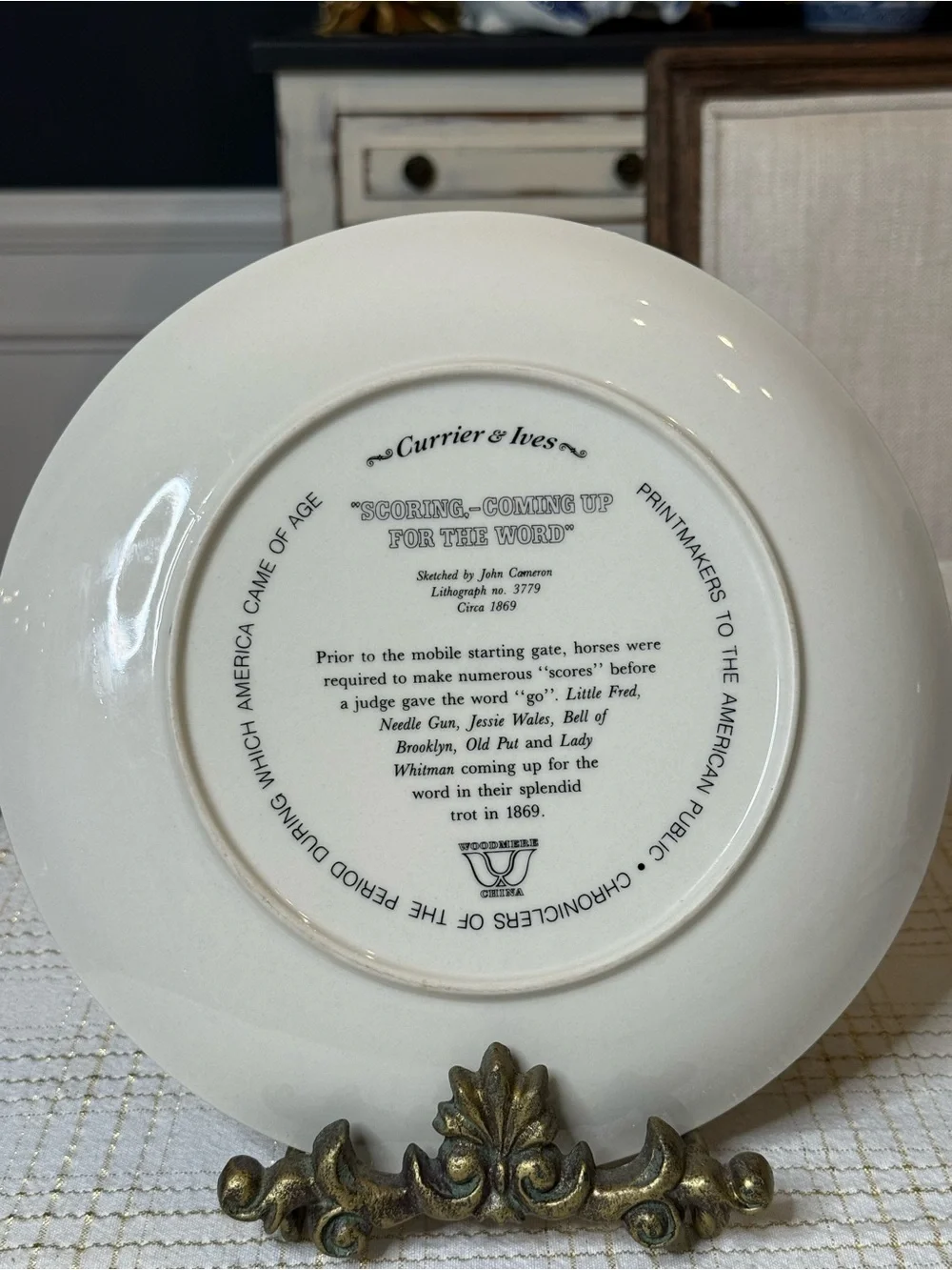 Vintage currier & Ives equestrian plate